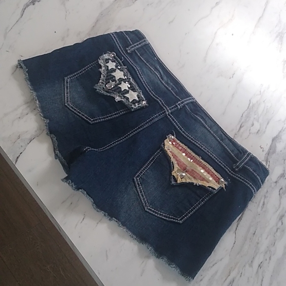 Rue 21 American Flag Denim Shorts - Picture 2 of 7